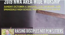 2019 area wide worship - raising disciples, not pre sitters flyer